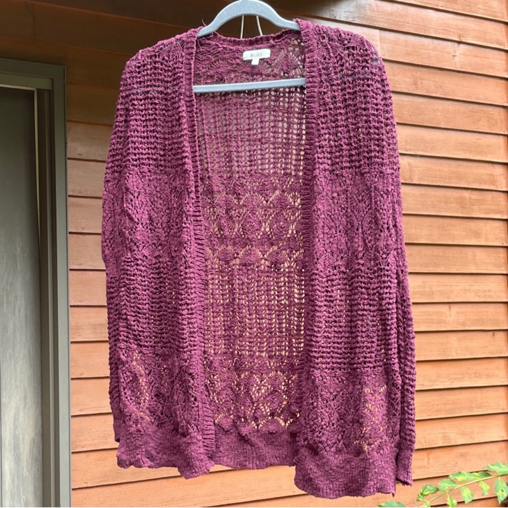 Elegant Plum Open-Front Cardigan